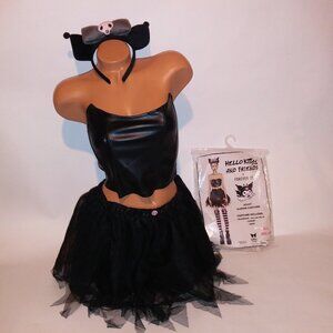 Hello Kitty Kuromi Costume Adult Small Medium S/M Black Headband Corset Skirt Tu